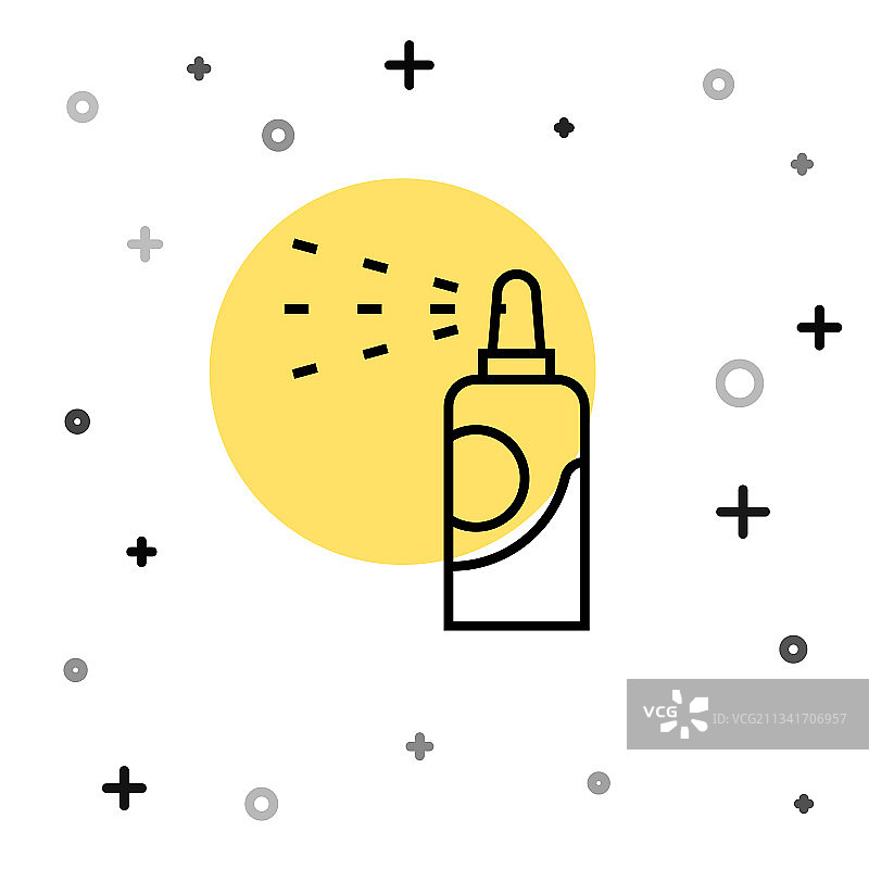 用于发胶除臭剂的黑色线条喷雾罐图片素材