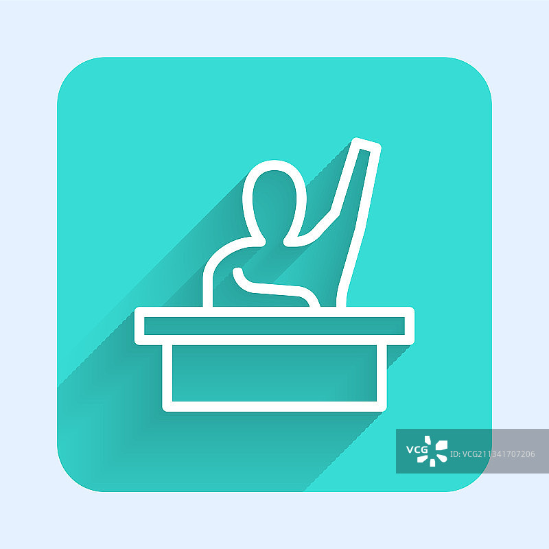 举手回答的活跃男童白色线条图片素材