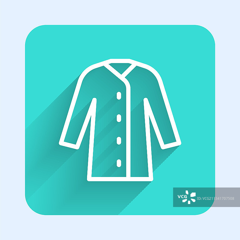 长阴影的白色雨衣图标图片素材
