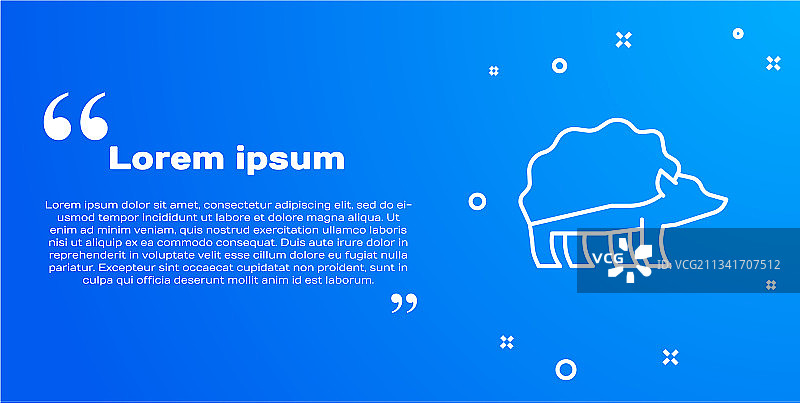 蓝色背景上的白色线条刺猬图标图片素材