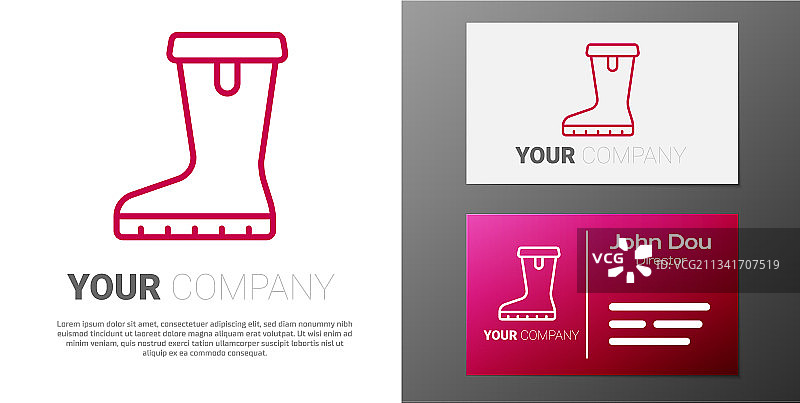 防水橡胶靴标志线条图片素材