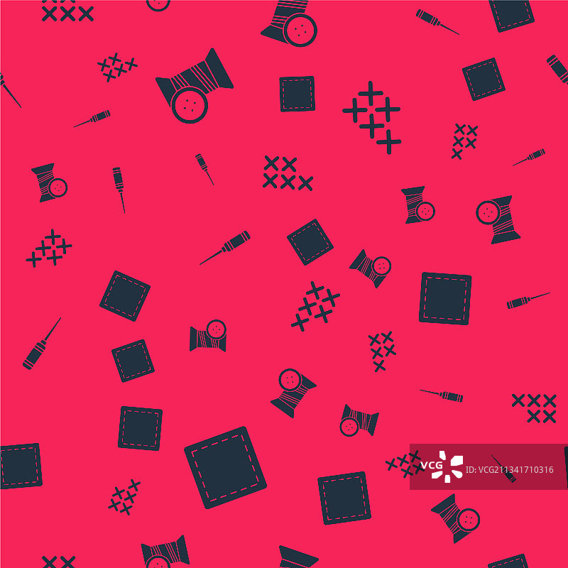 一套缝纫图案线纽扣锥子工具图片素材