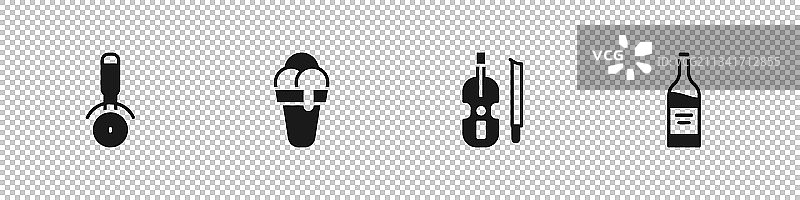 披萨刀冰淇淋小提琴瓶子合集图片素材