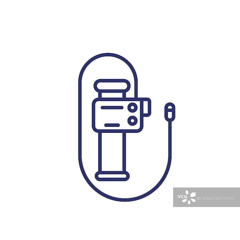 内窥镜或结肠镜工具线性图标图片素材