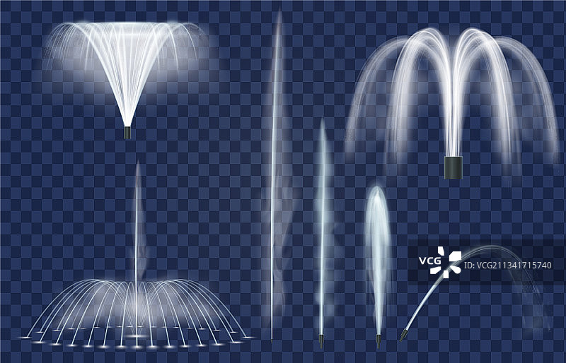 喷泉水花弯曲飞溅图片素材