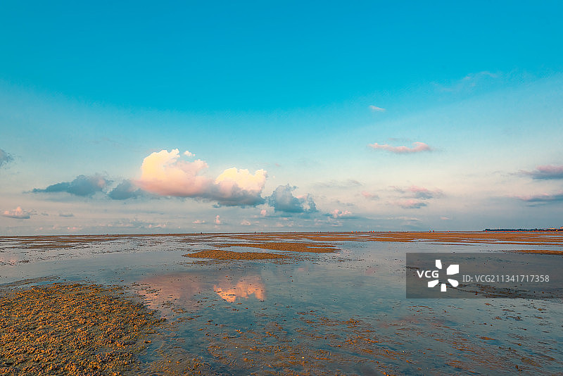 广西北海银滩沙滩日出图片素材