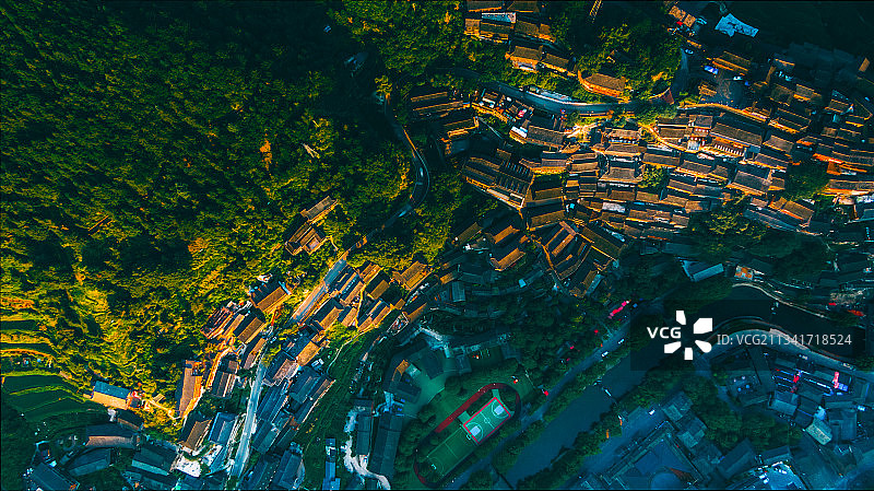 苗寨晨曦 贵州凯里图片素材