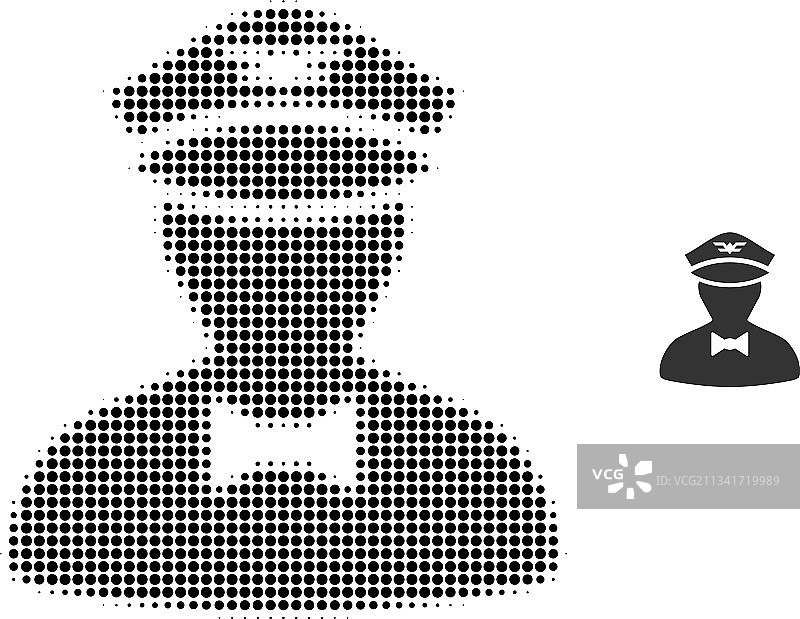 飞行中的服务员半色调点状图标图片素材