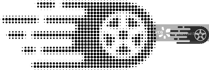 轮胎车轮半色调点状图标图片素材