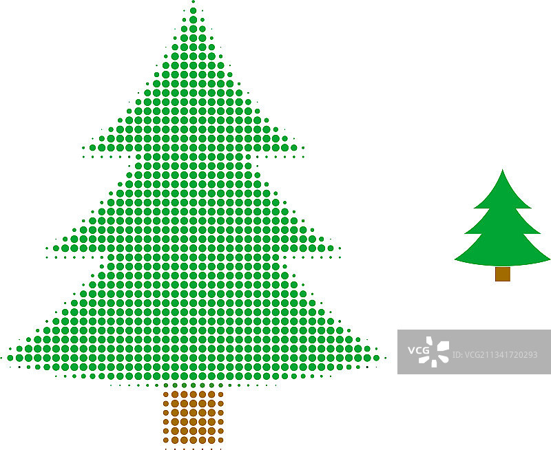 冷杉树半色调点状图标图片素材