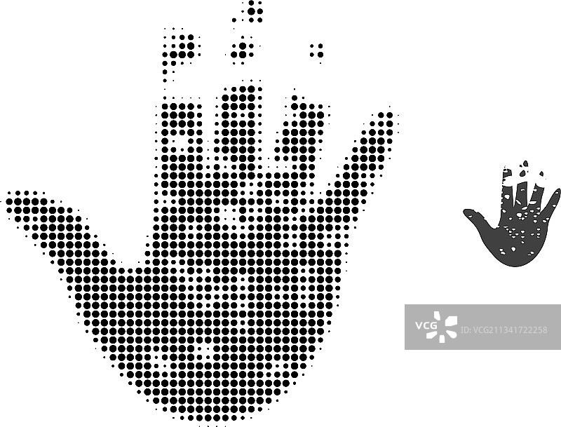 手部点状半色调损坏效果图标图片素材