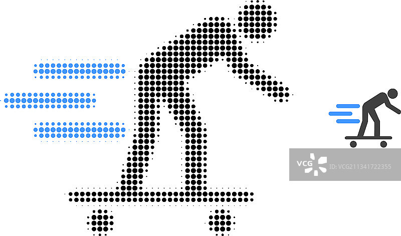 滑板男人半色调点状图标图片素材