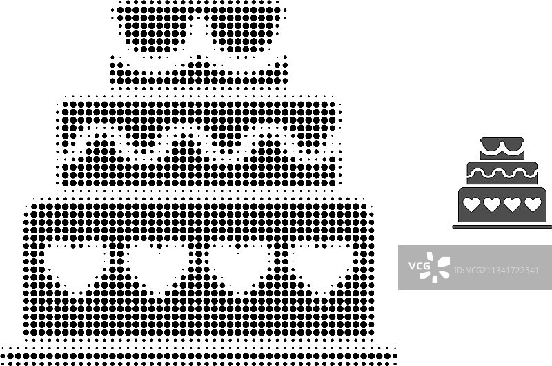 结婚蛋糕半色调点状图标图片素材