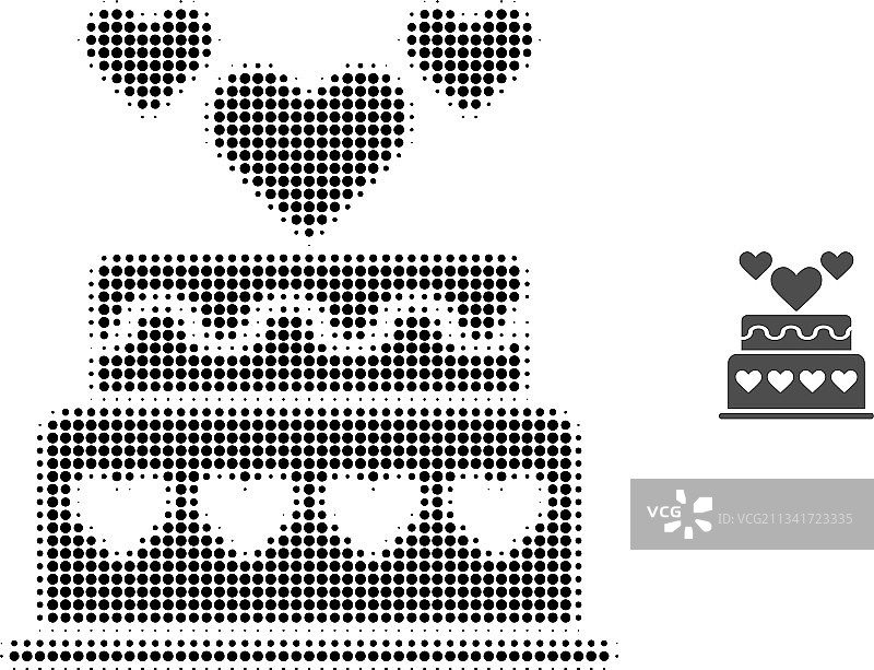 结婚蛋糕半色调点状图标图片素材