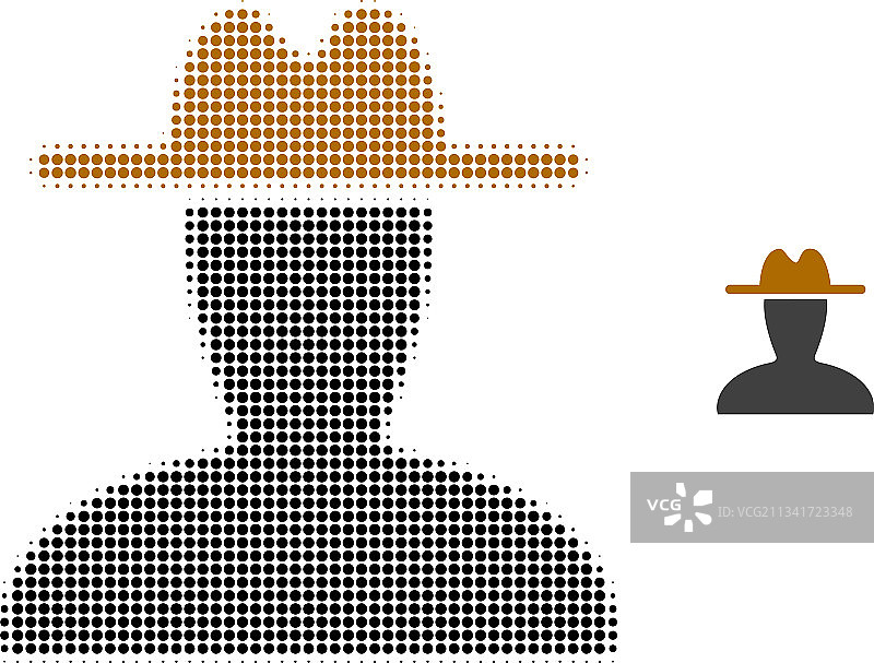 农民形象半色调点状图标图片素材