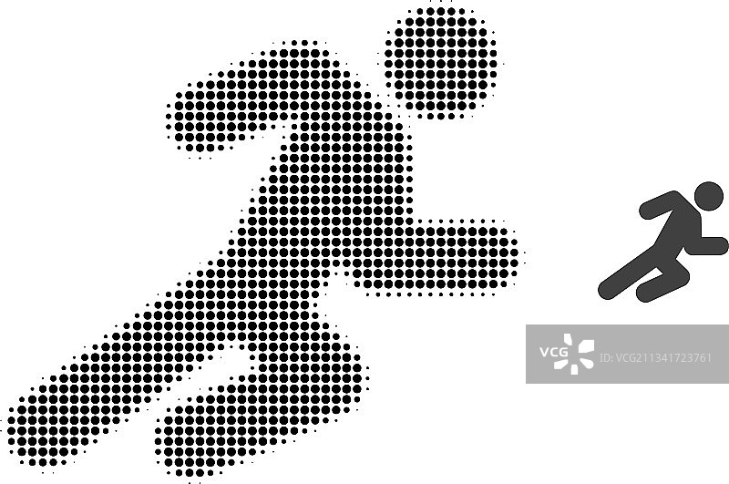 奔跑的人半色调点状图标图片素材