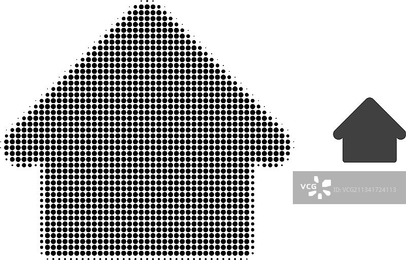 房屋半色调点状图标图片素材