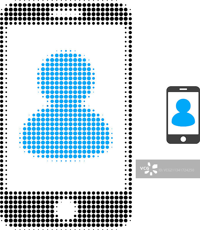 手机人像半色调点状图标图片素材