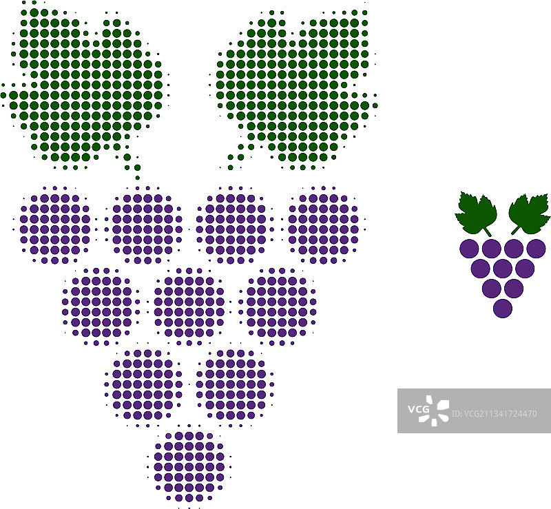 葡萄半色调点状图标图片素材