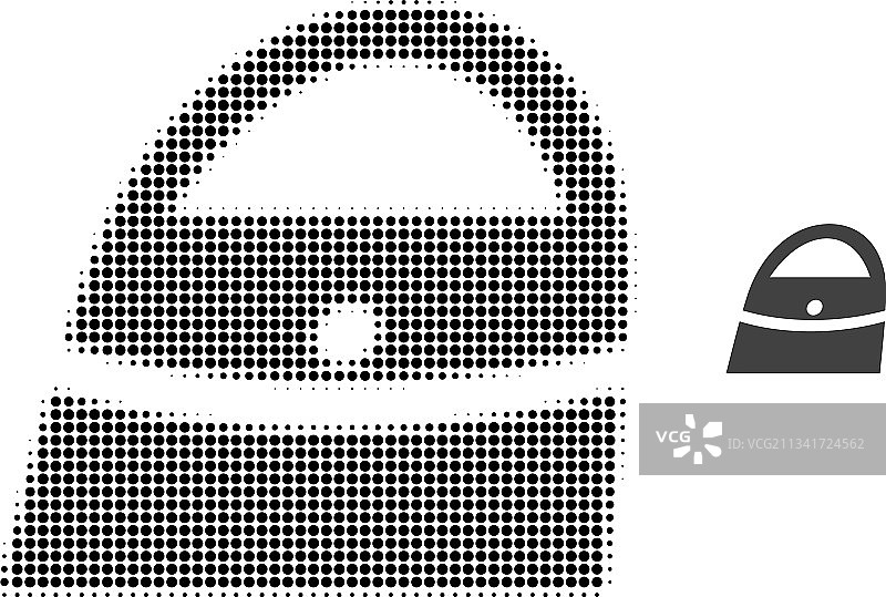 购物袋半色调虚线图标图片素材