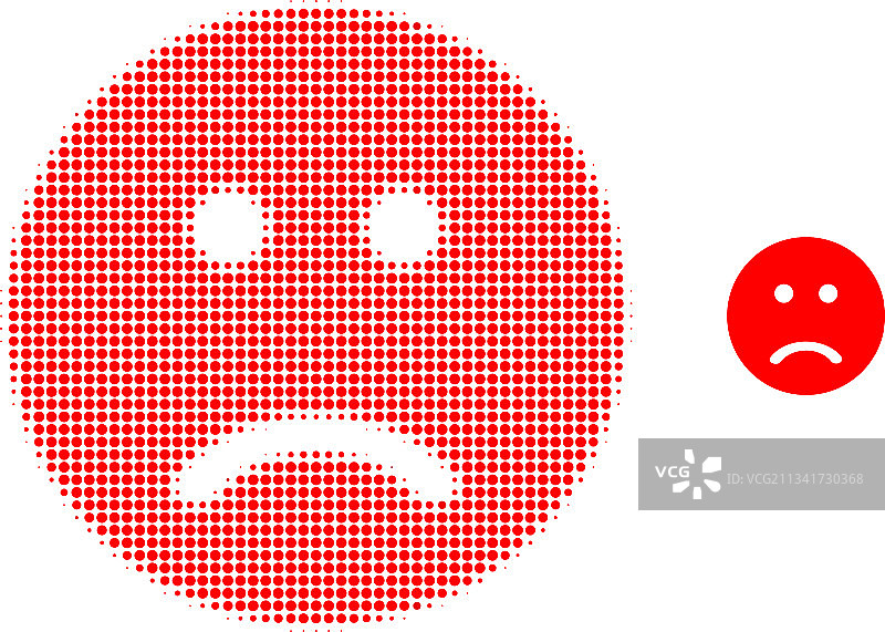 半色调点状悲伤表情图标图片素材