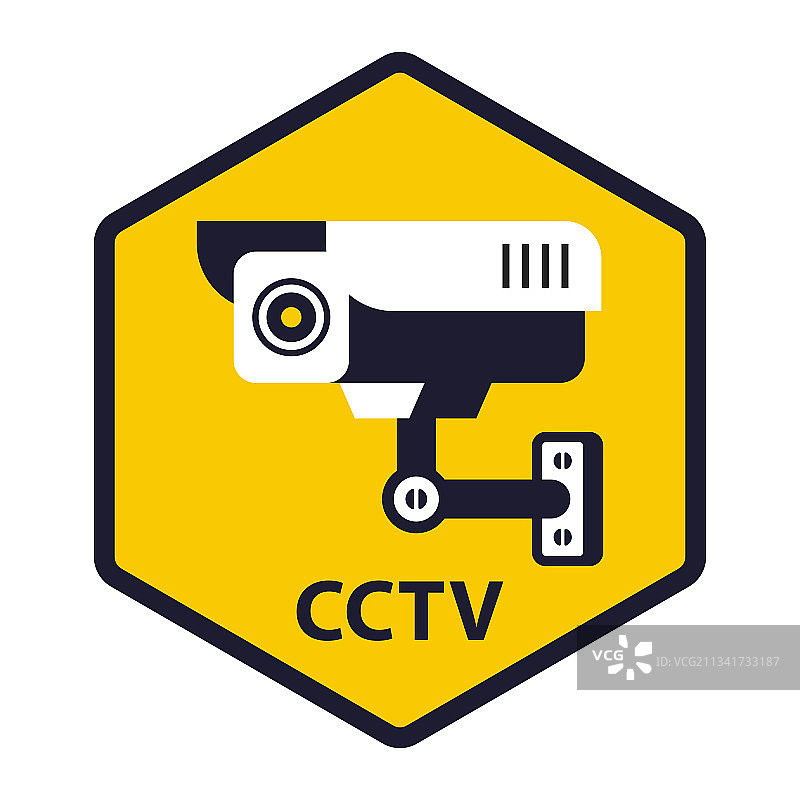 视频监控黄色标志图片素材