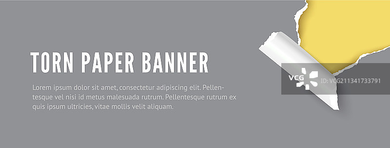 带文本空间的纸质破洞banner图片素材