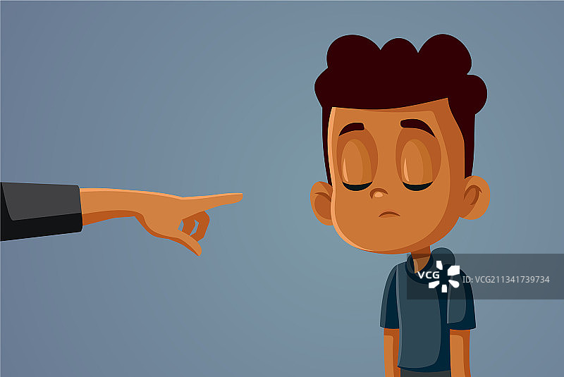 手指指向年轻的非洲男孩图片素材