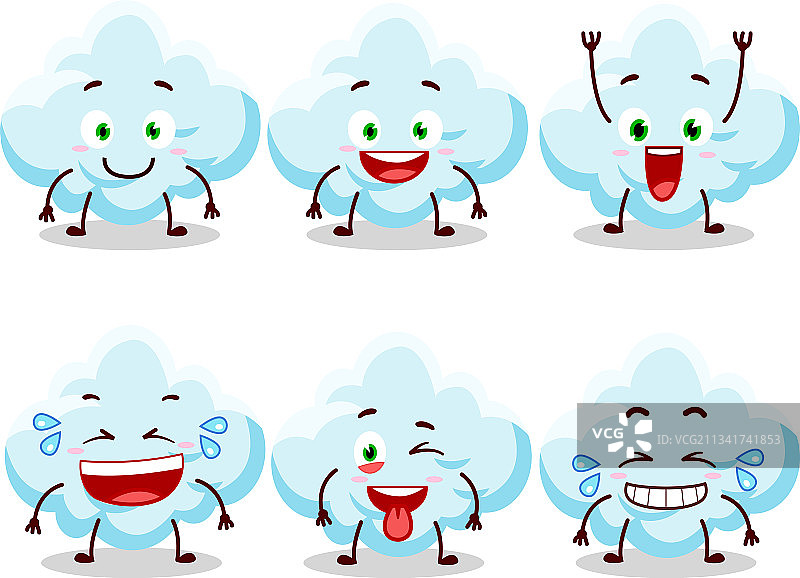 卡通角色与微笑的云朵图片素材