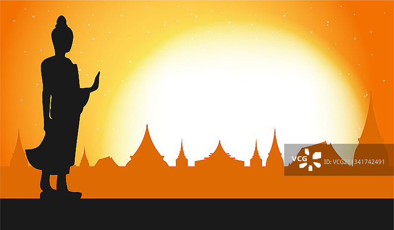 卫塞节快乐，佛陀站立图片素材