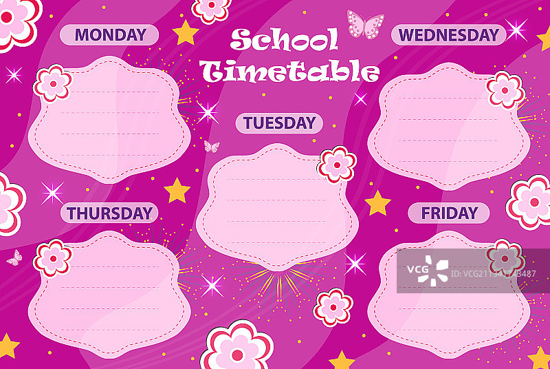 可爱风每周课程表模板图片素材