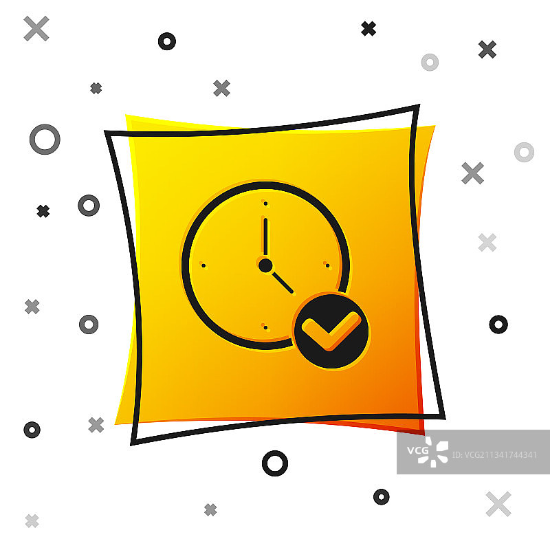 白色背景上的黑色时钟图标图片素材