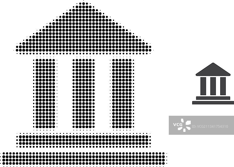 银行大楼半色调点状图标图片素材