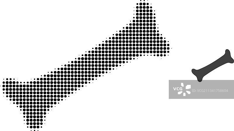 骨骼半色调点状图标图片素材
