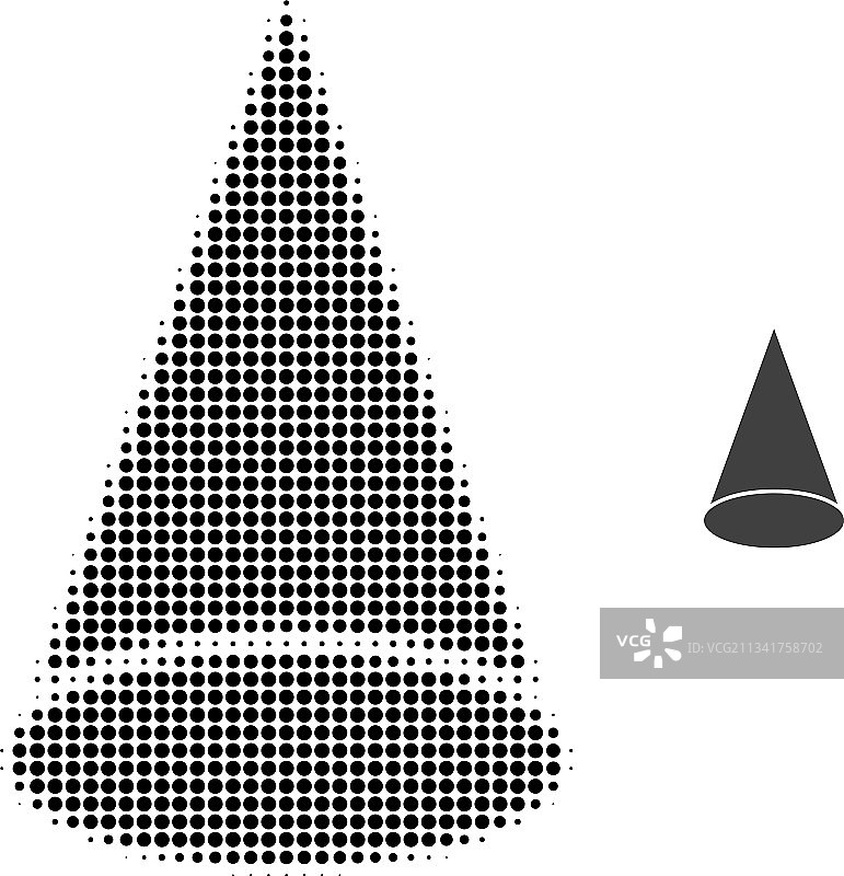 圆锥体半色调点状图标图片素材