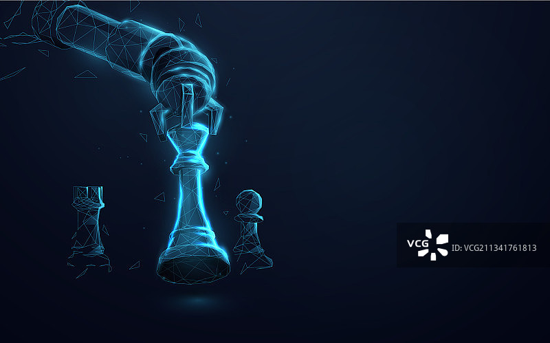 机器人手臂下棋人工智能图片素材