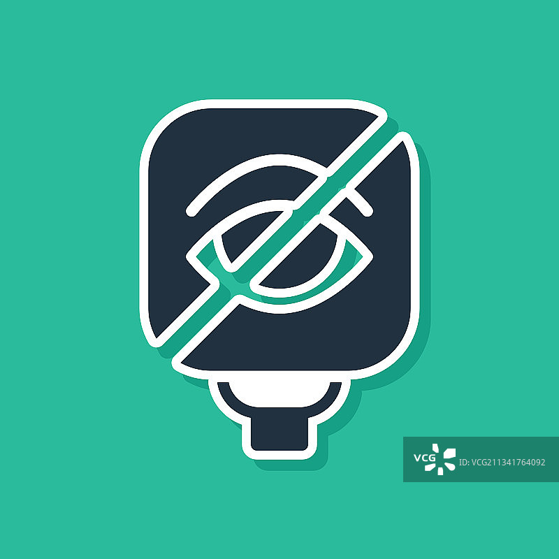 绿色背景上的蓝色盲症图标图片素材