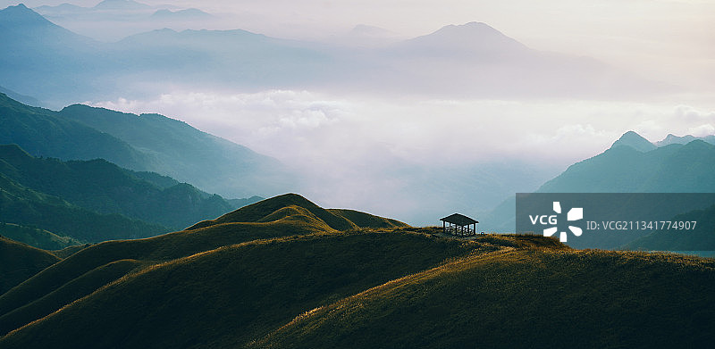 武功山登山户外高山风光图片素材