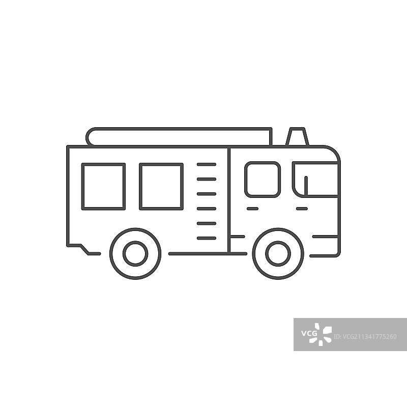 消防车线条图标图片素材
