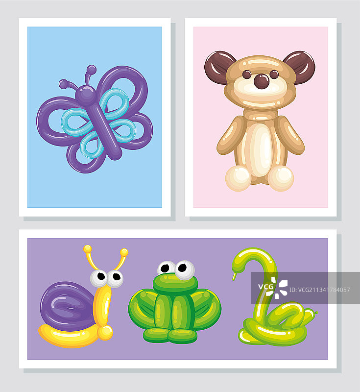 动物气球横幅套装图片素材