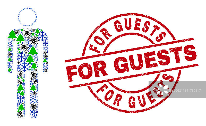 访客Grunge印章和人物构成图片素材