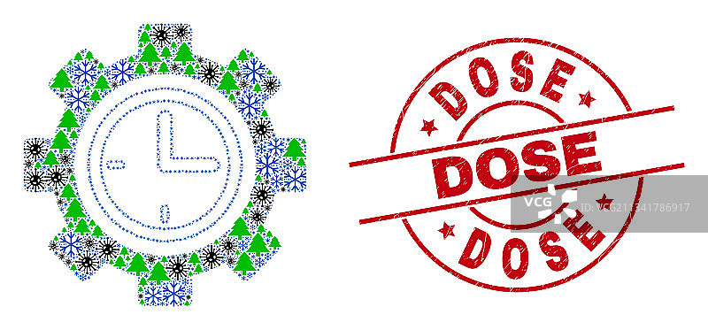 剂量垃圾印章和时钟设置轮图片素材