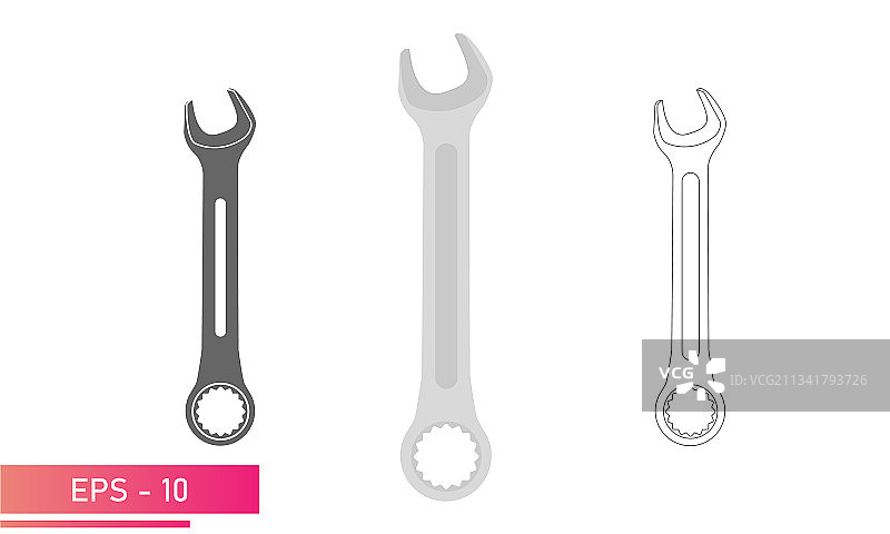 螺母线性实体组合扳手合集图片素材