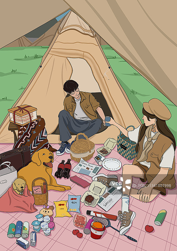 野餐-插画图片素材