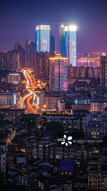 长沙汇景环球发展中心夜景照片图片素材