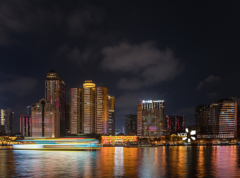 广州越秀区天字码头夜景图片素材