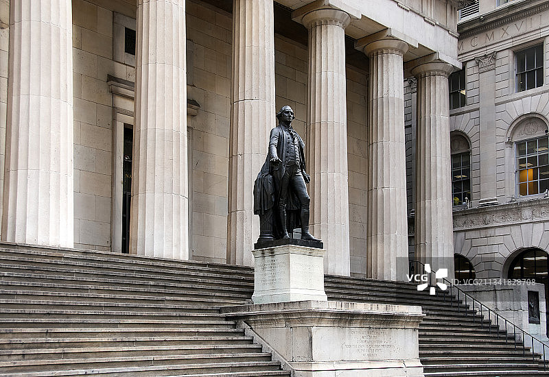 美国，纽约，华尔街，联邦大厅国家纪念馆，纽约证劵交易所图片素材