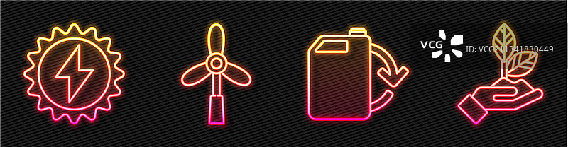 环保燃料罐太阳能板线条图片素材