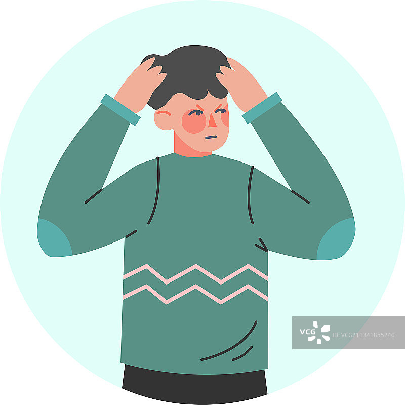 皱着眉头做否定手势的年轻男人图片素材