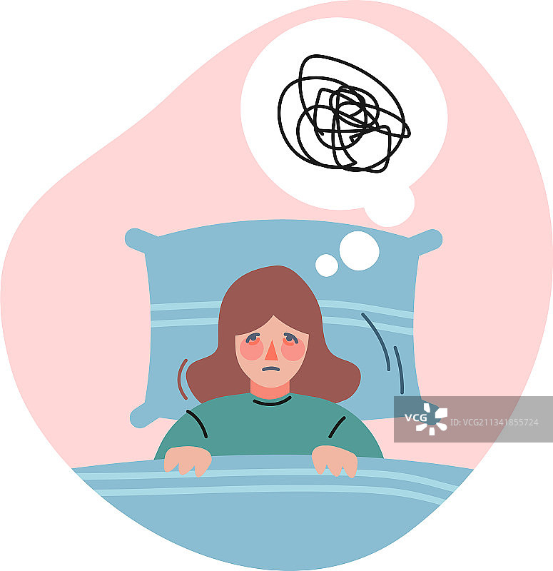 有悲伤想法的沮丧女孩图片素材